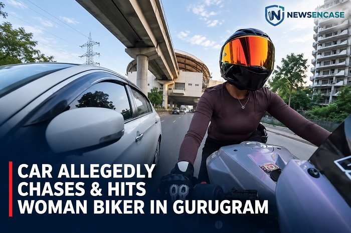 car hit woman biker